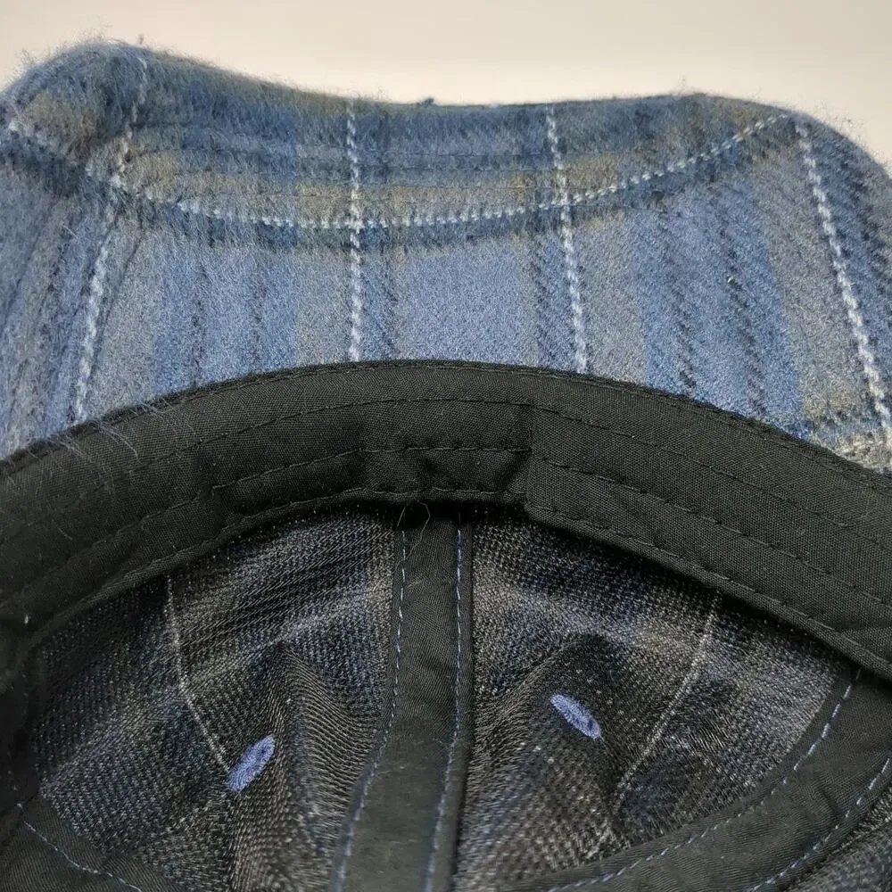 Target Plaid Baseball Cap Blue One Size Slideback Hat Checkered Pattern Fabric